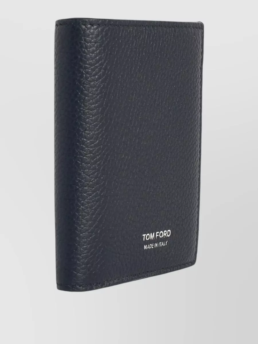 Tom Ford Leather Bifold Cardholder Pebbled Texture Design