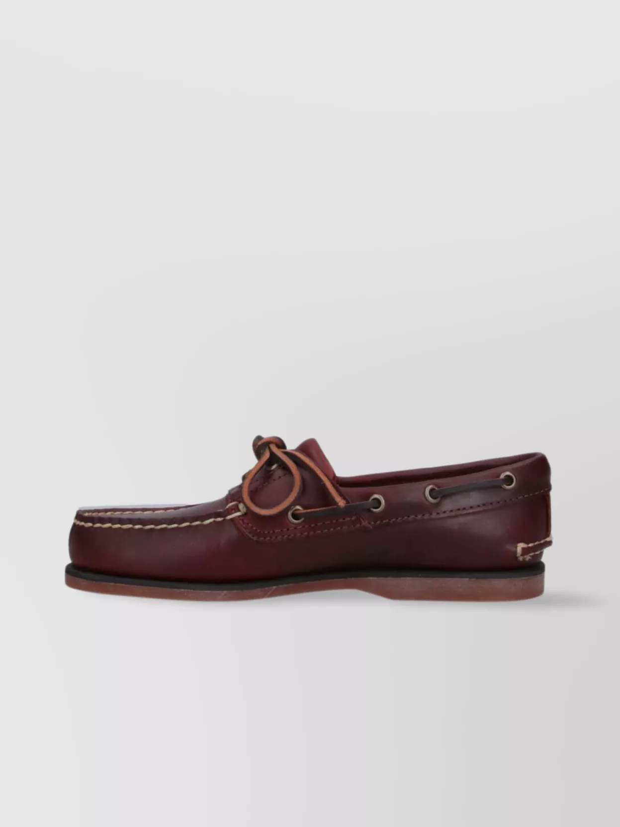 Timberland Boat Shoes With Contrast Stitching And Rubber Sole