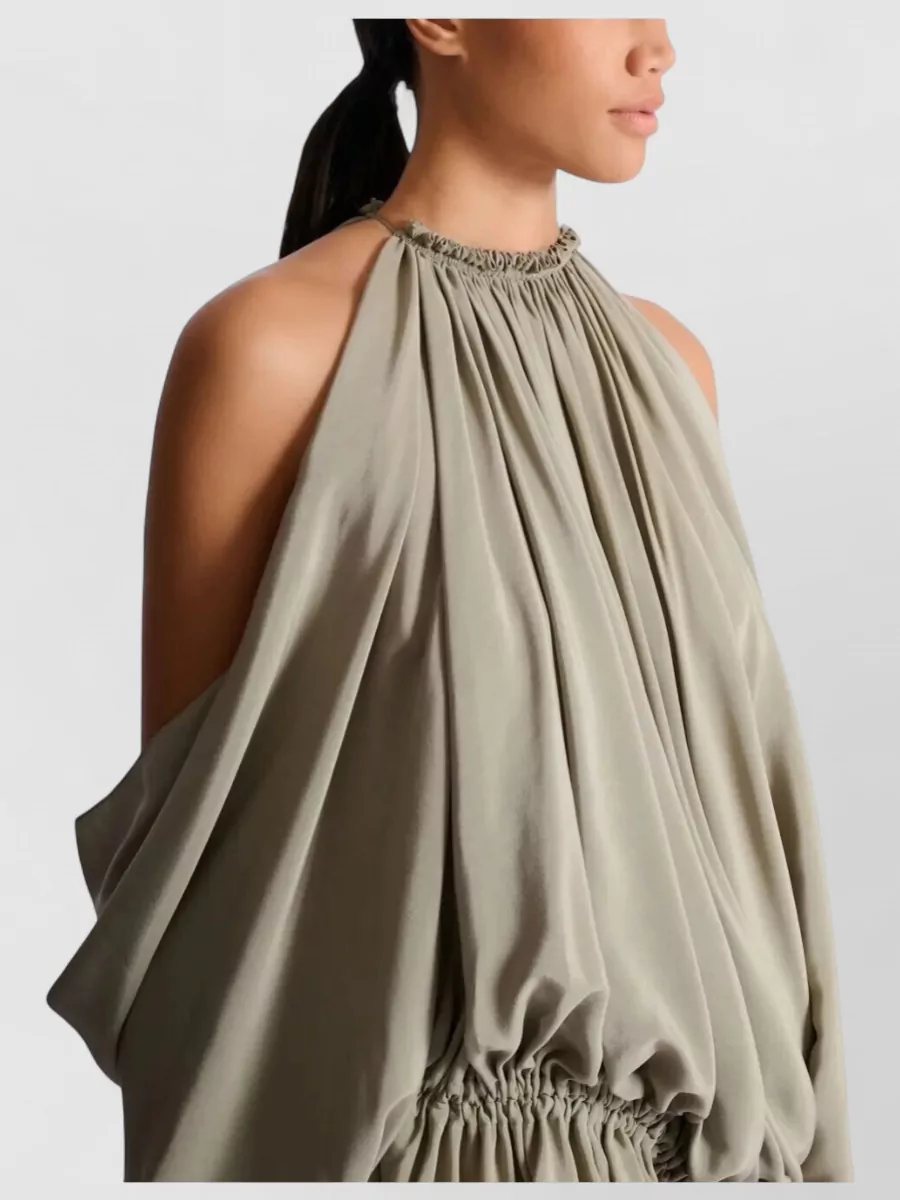 Balmain Silk One-Shoulder Mini Dress