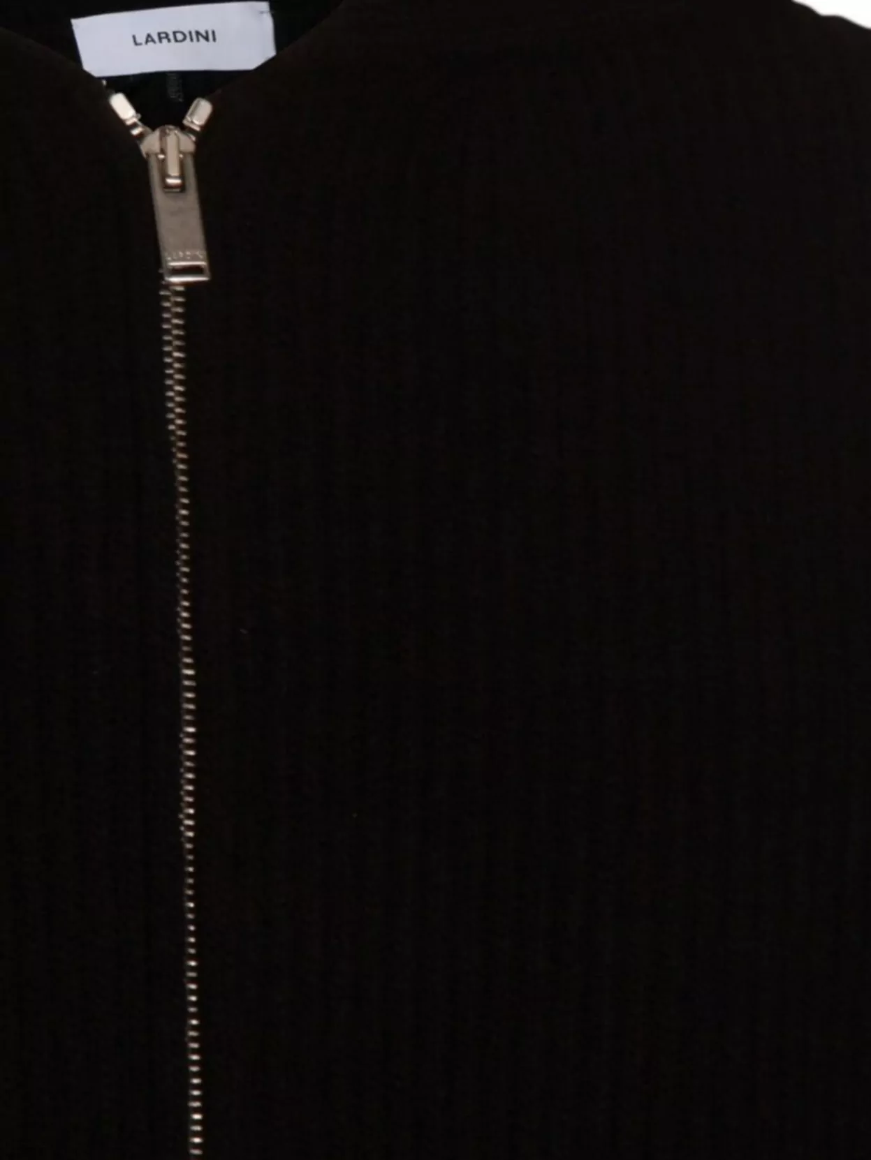 Lardini Crewneck Hooded Sweater Side Pockets In Black
