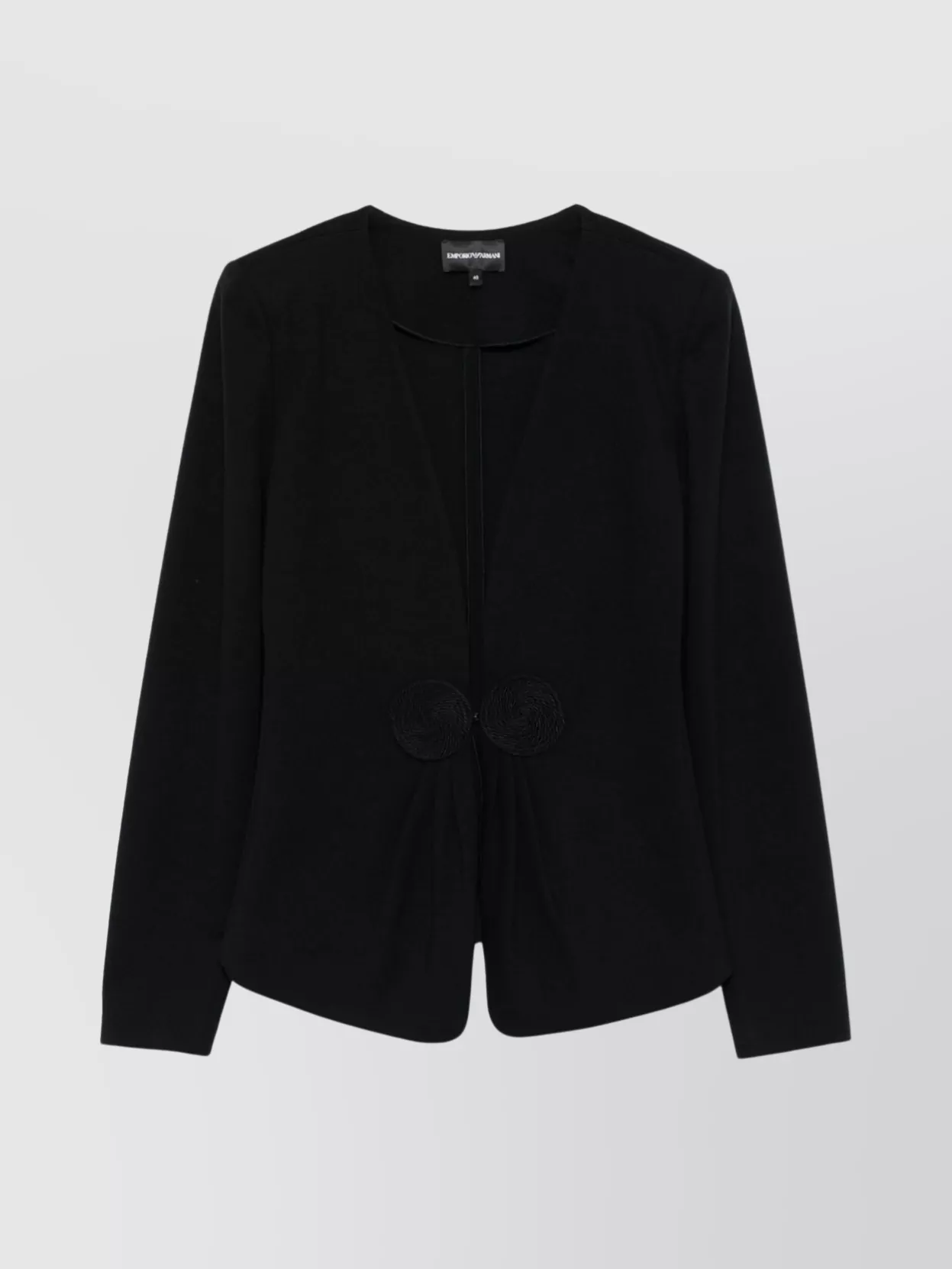 Emporio Armani Short Jacket With Appliqué Detail And Asymmetric Hem