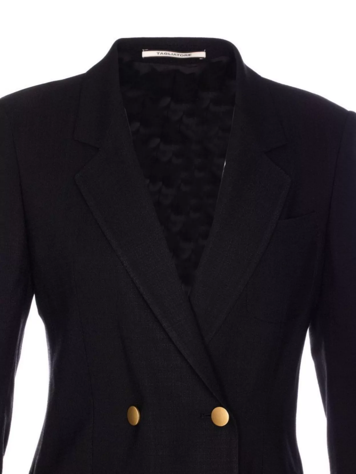 Tagliatore Long Sleeve Double-breasted Jacket With Gold Buttons