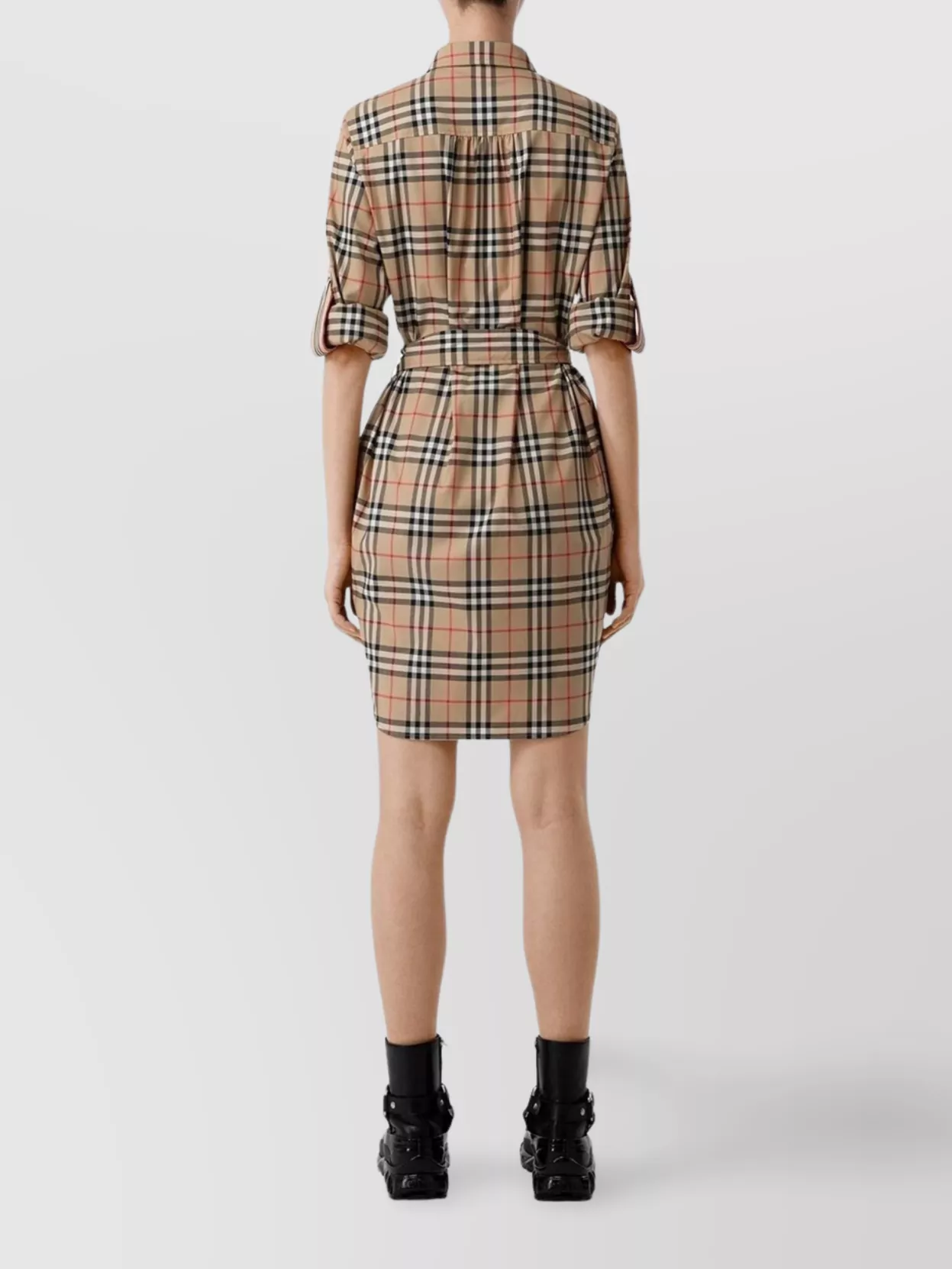 Burberry Check Motif Shirt Dress