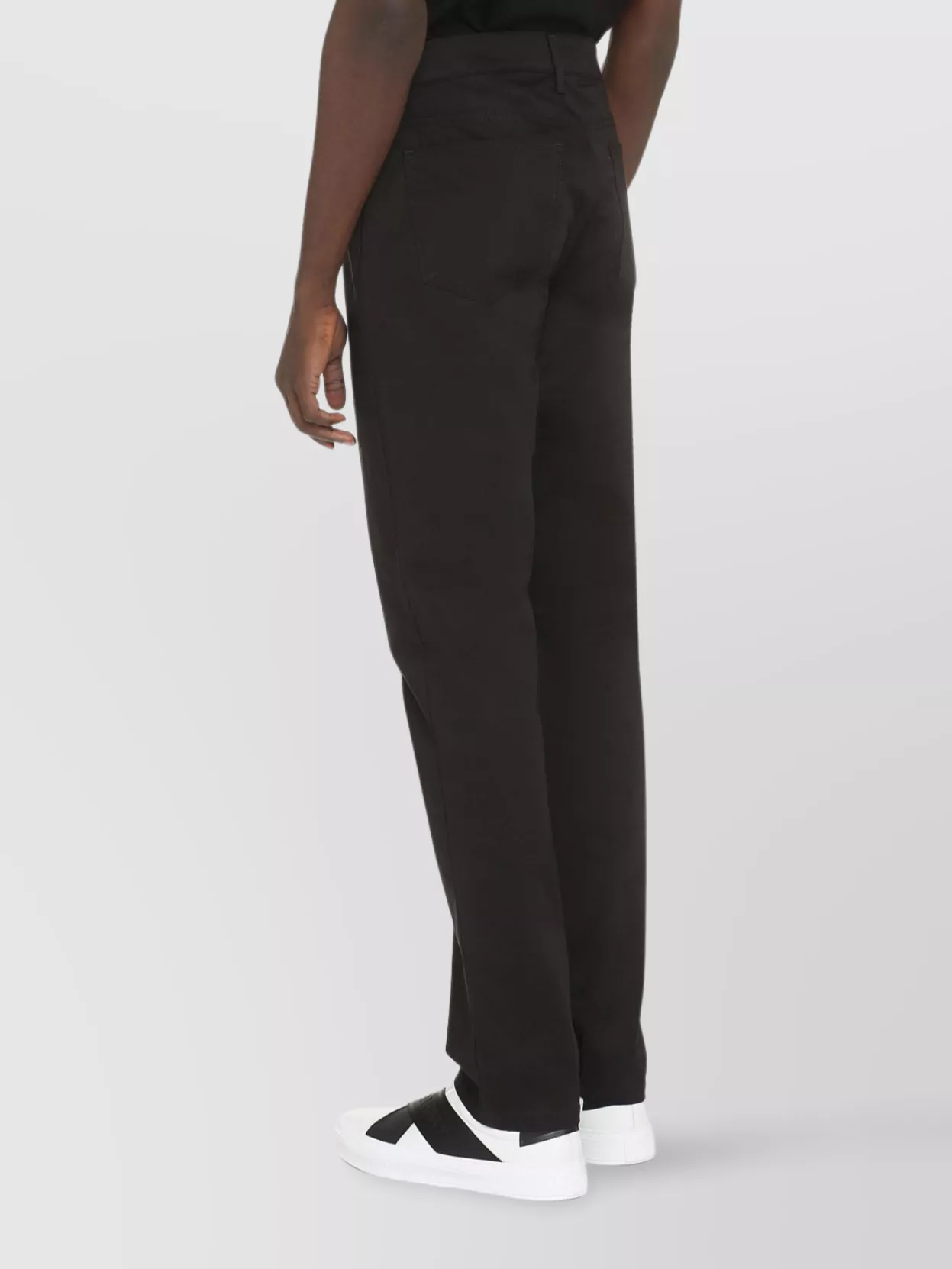 Moschino Cotton Trousers With Belt Loops And Metal Rivets