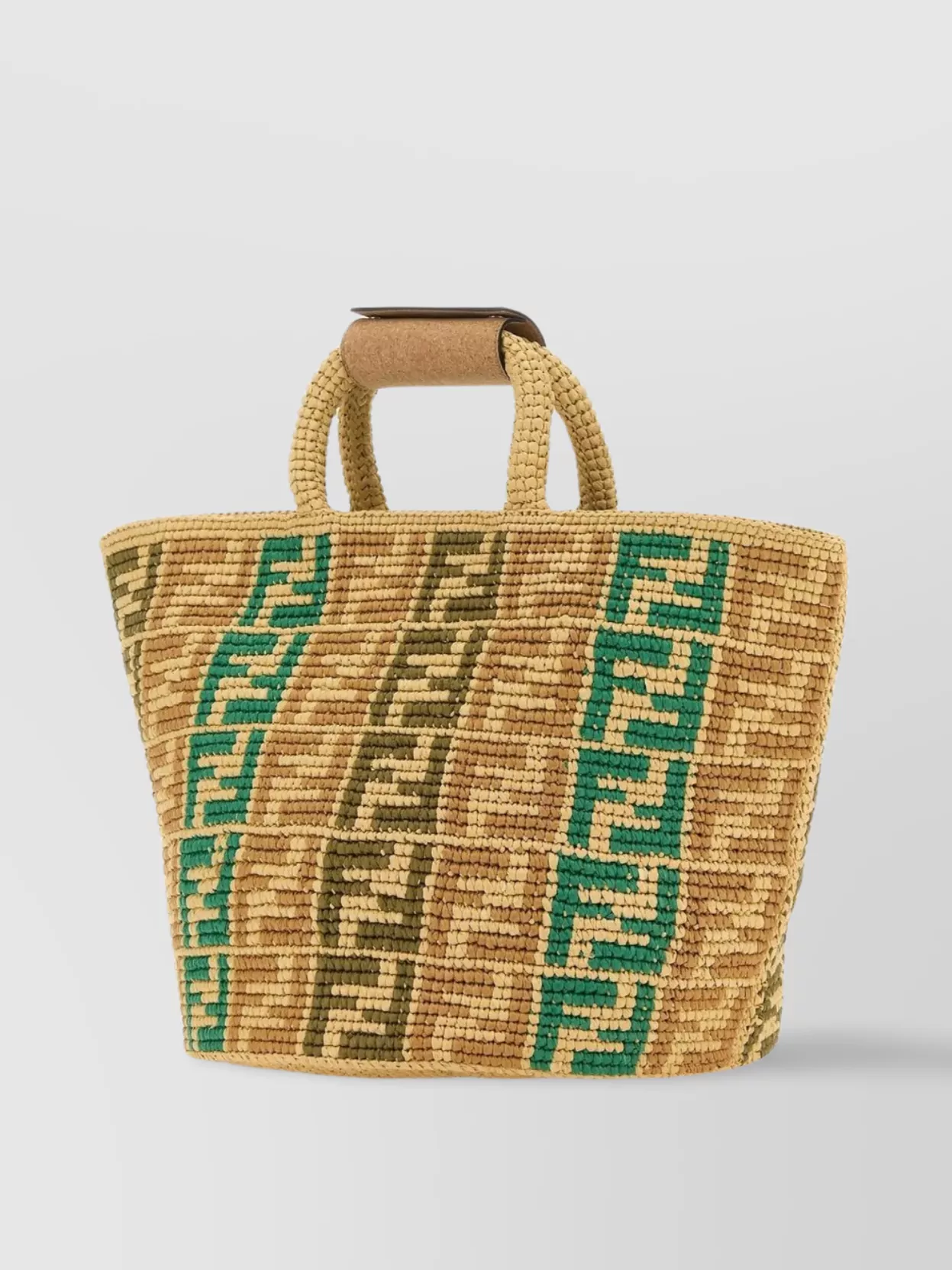 Shop Fendi Embroidered Raffia Tote Bag