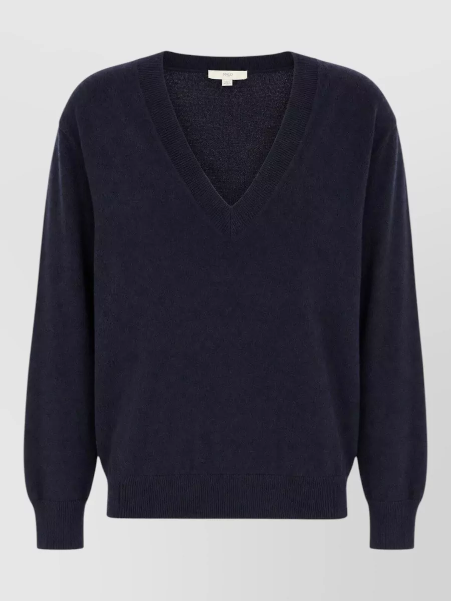 Malo cashmere v neck sweater long sleeves