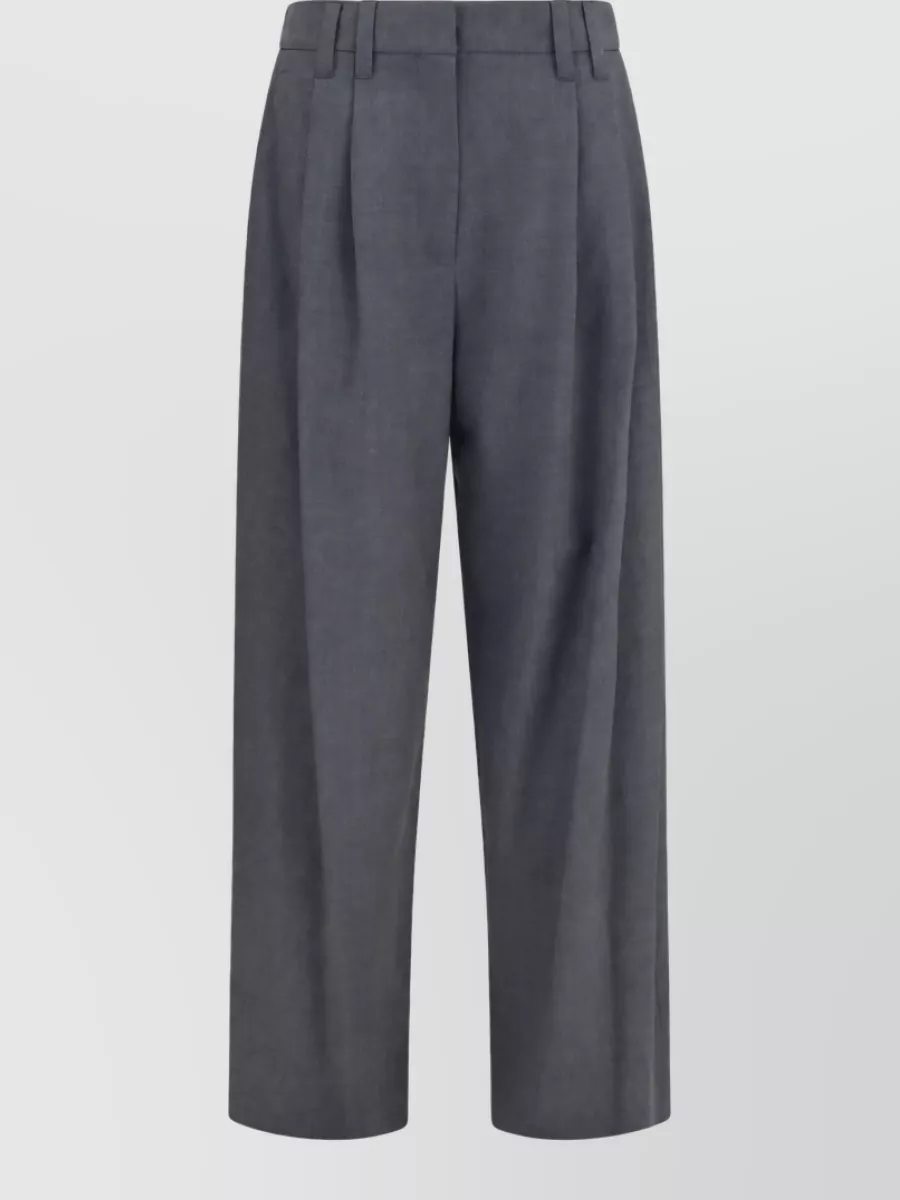 Brunello Cucinelli virgin wool pleated tailored trousers