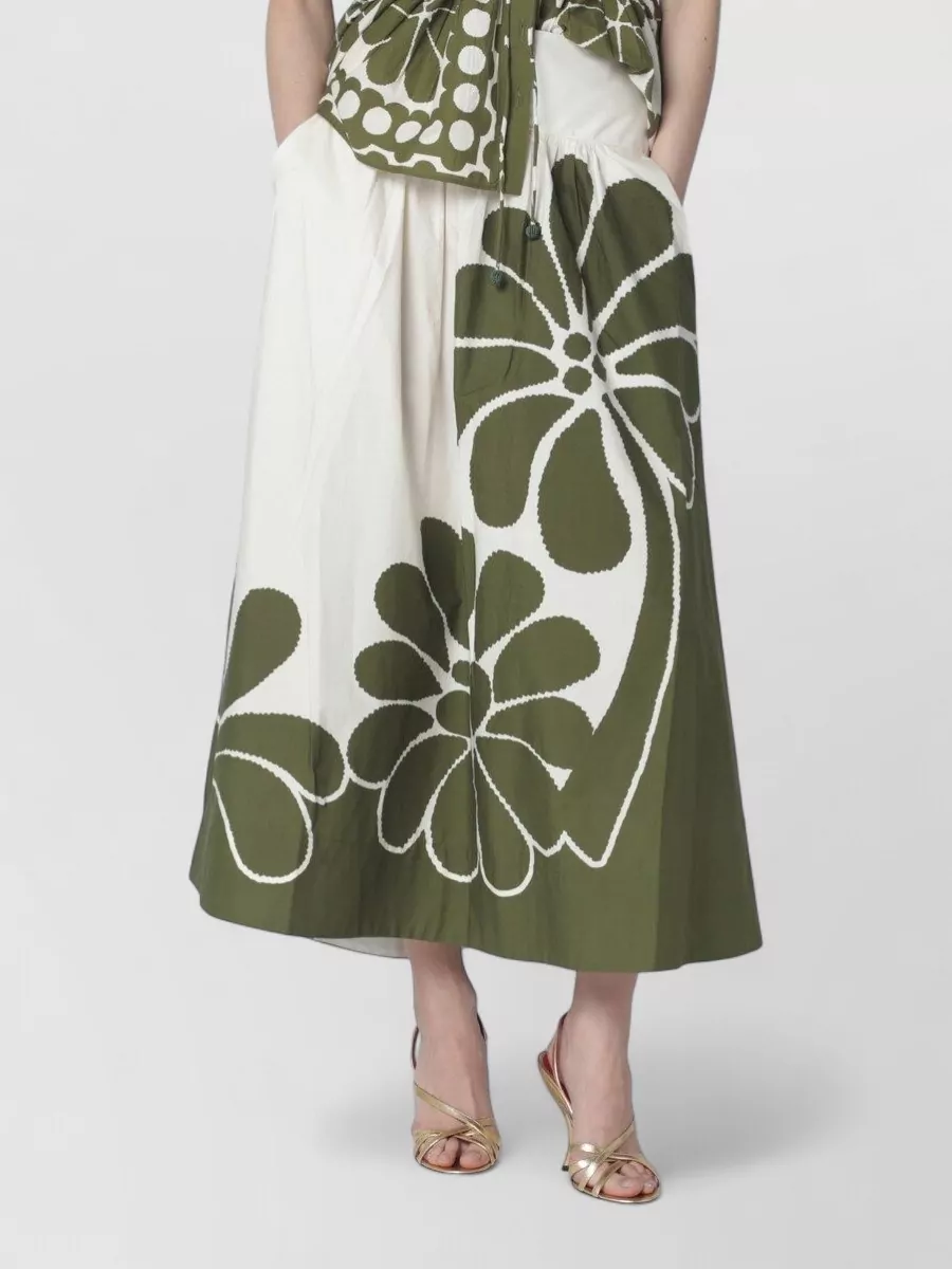 Farm Rio Printed cotton asymmetric maxi skirt