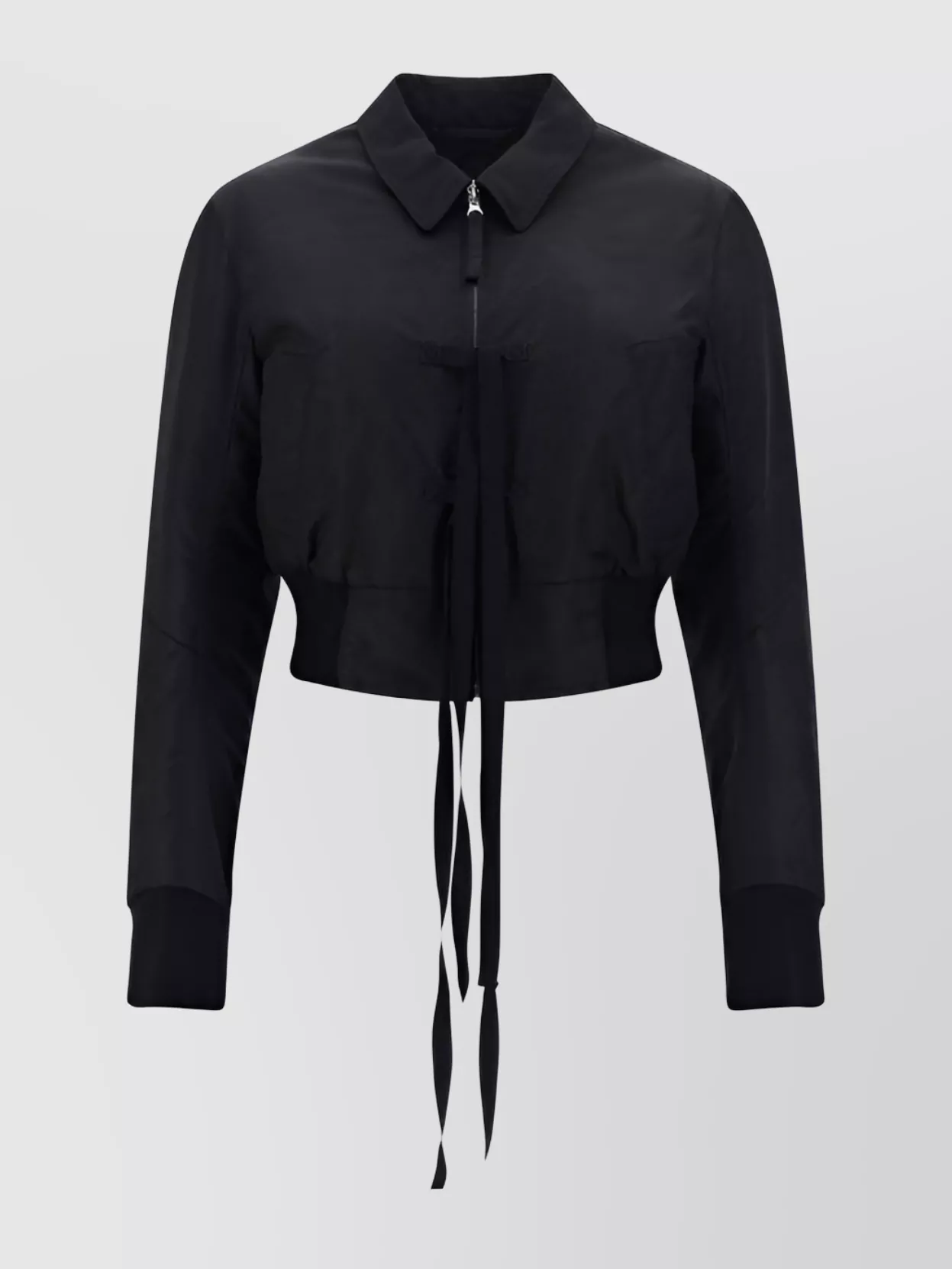 Mm6 Maison Margiela Quilted Ribbon Detail Cropped Jacket In Black