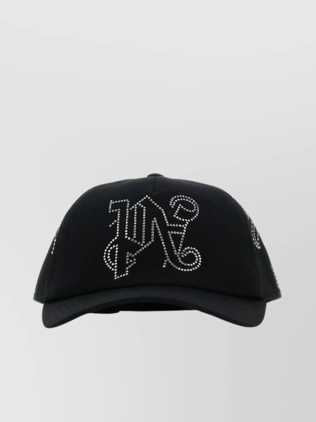 Shop Palm Angels Cotton Baseball Cap With Curved Visor And Metal Studs