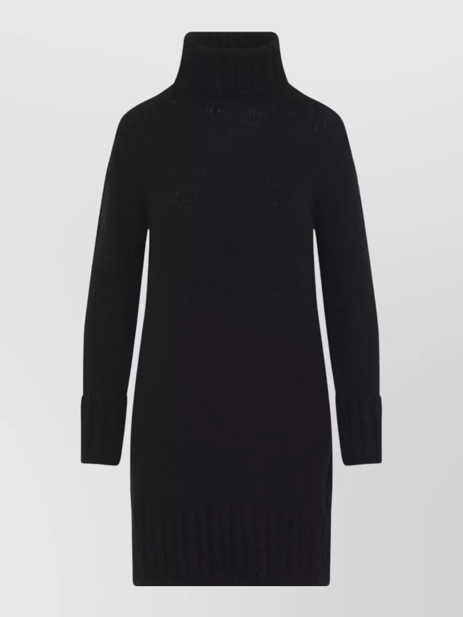 Moncler ribbed turtleneck cable-knit knitted dress