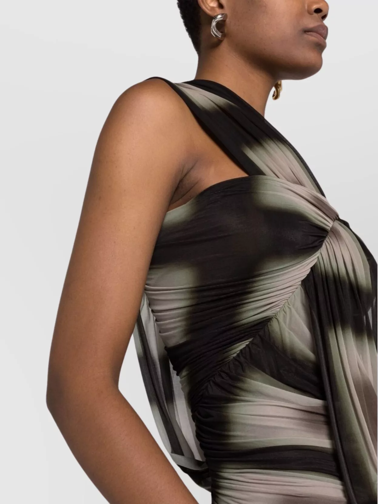 Rick Owens Asymmetrical Draped One-Shoulder Top