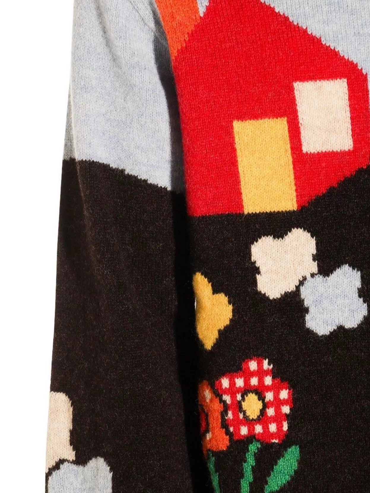 Moschino Ribbed Crewneck Sweater Graphic Pattern