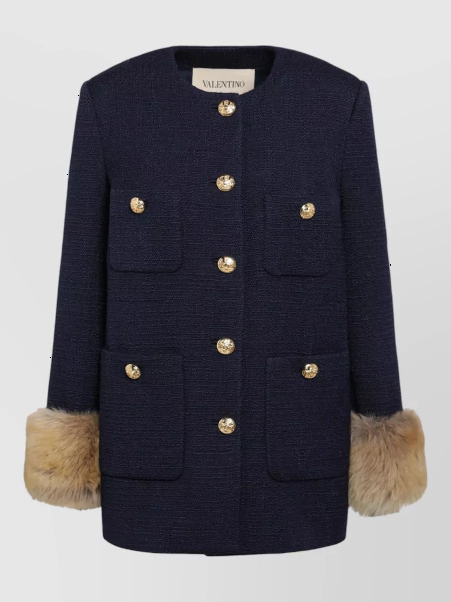 Valentino Wool tweed caban coat