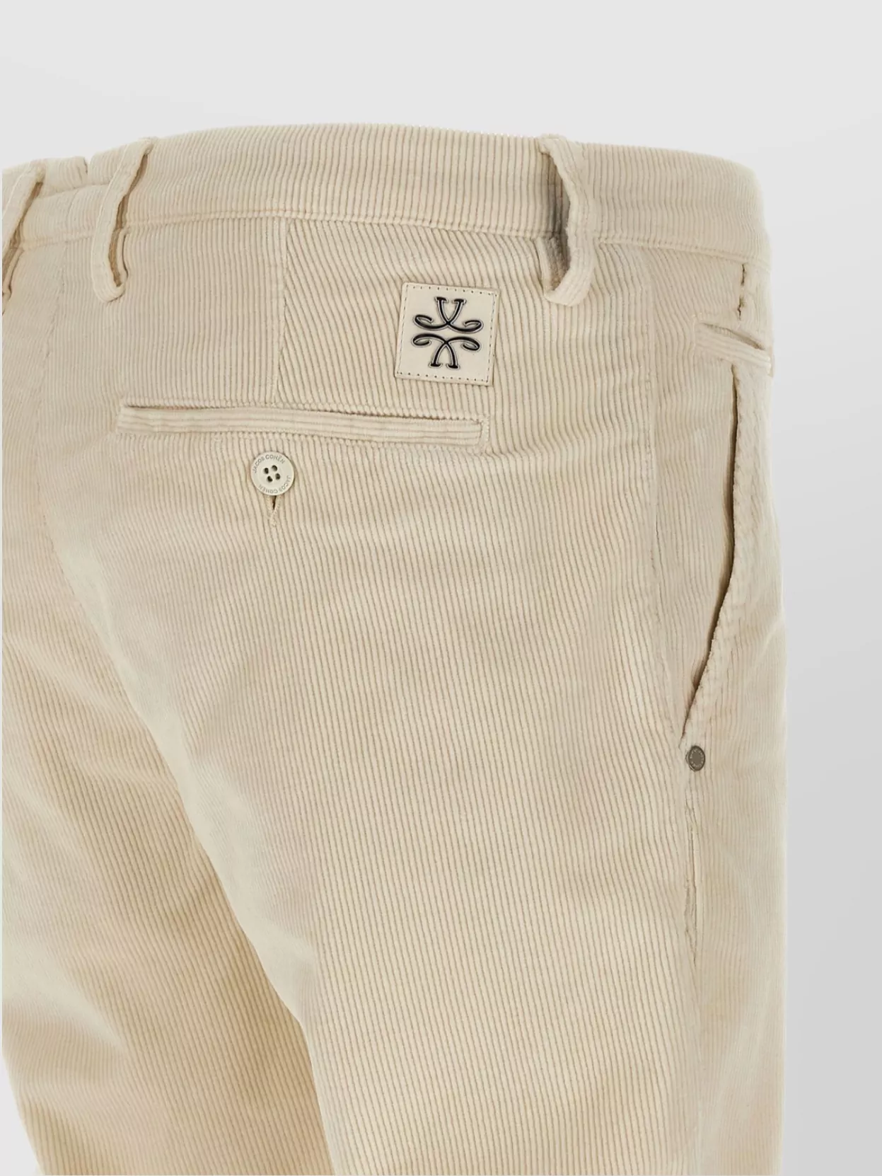 Jacob Cohen Velvet Trousers With Back And Side Pockets In White