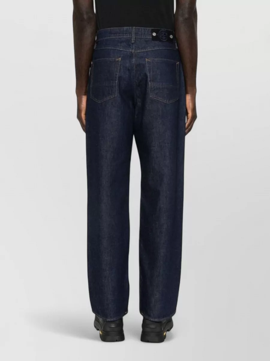 Stone Island Cotton Denim Five Pocket Trousers Belt Loops