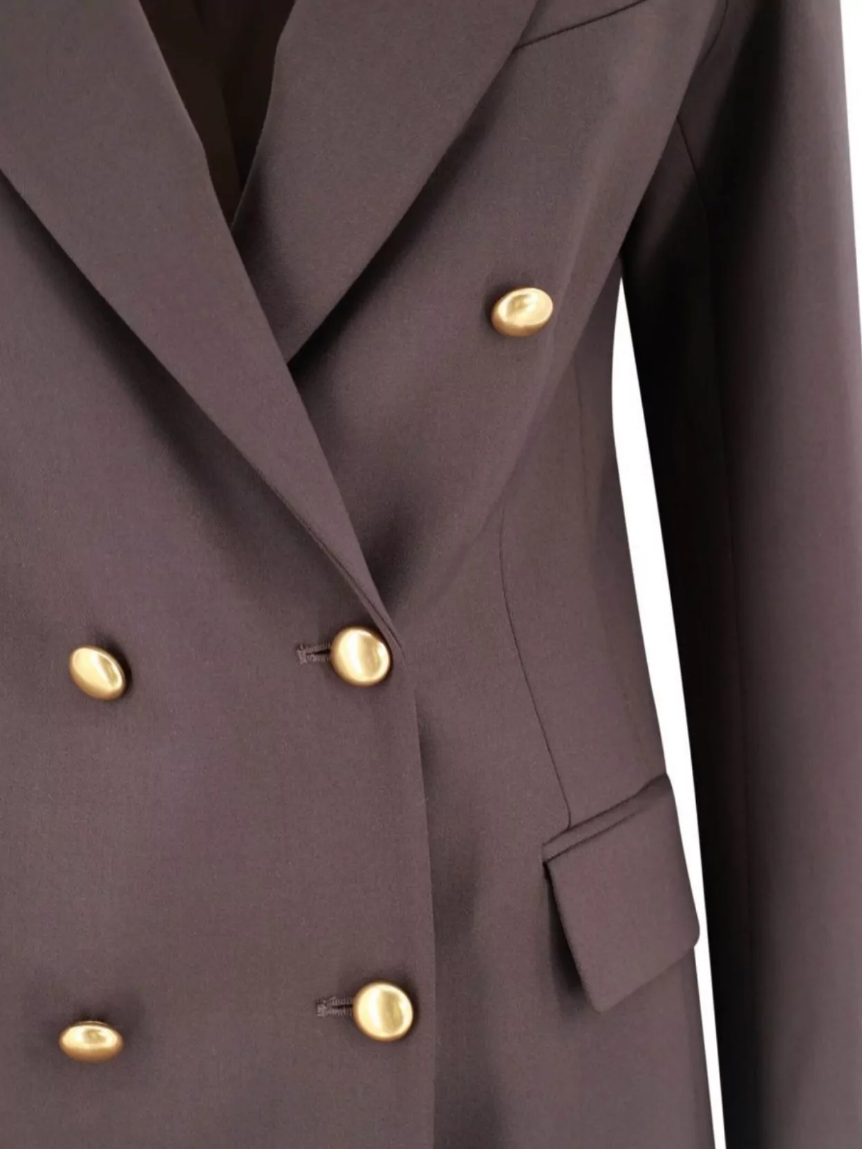 Parosh Double-Breasted Blazer Gold-Tone Buttons