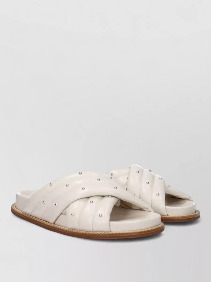 Fabiana Filippi Leather Studded Slides