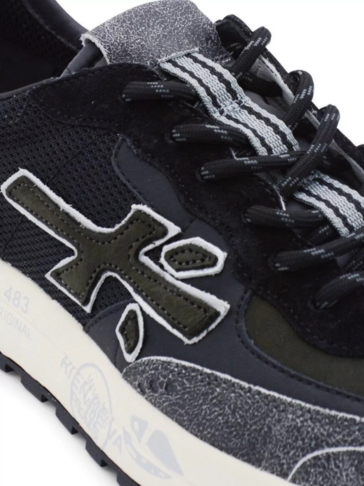 Premiata Low Top Sneakers With Round Toe And Texture