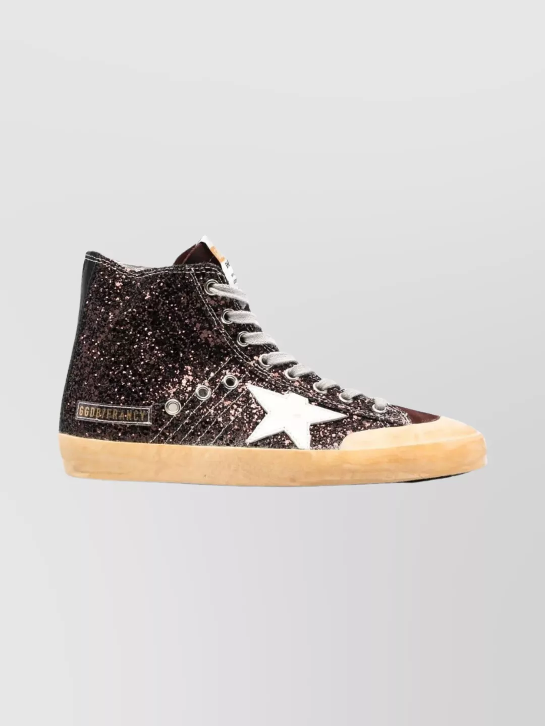 Golden Goose Leather glitter high-top sneakers