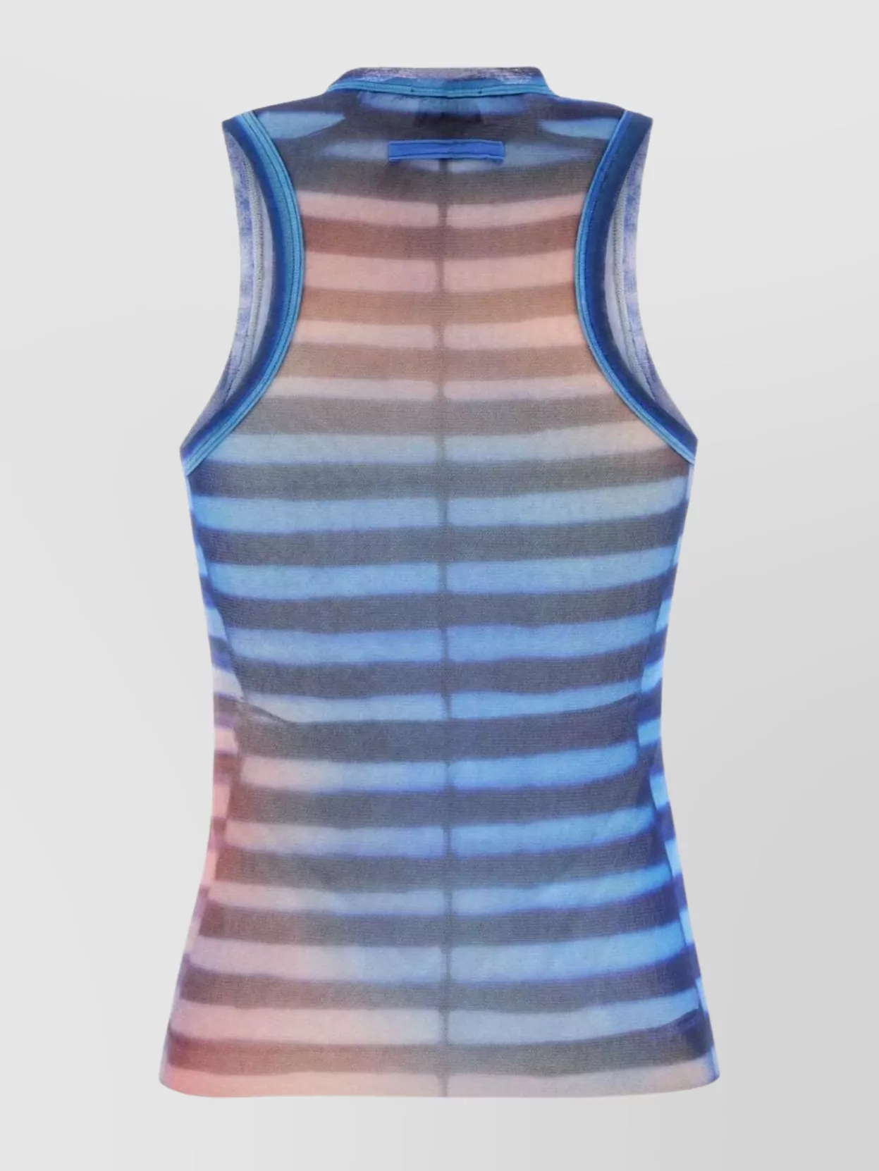Jean Paul Gaultier Sheer Striped Crew Neck Sleeveless Top In Multi
