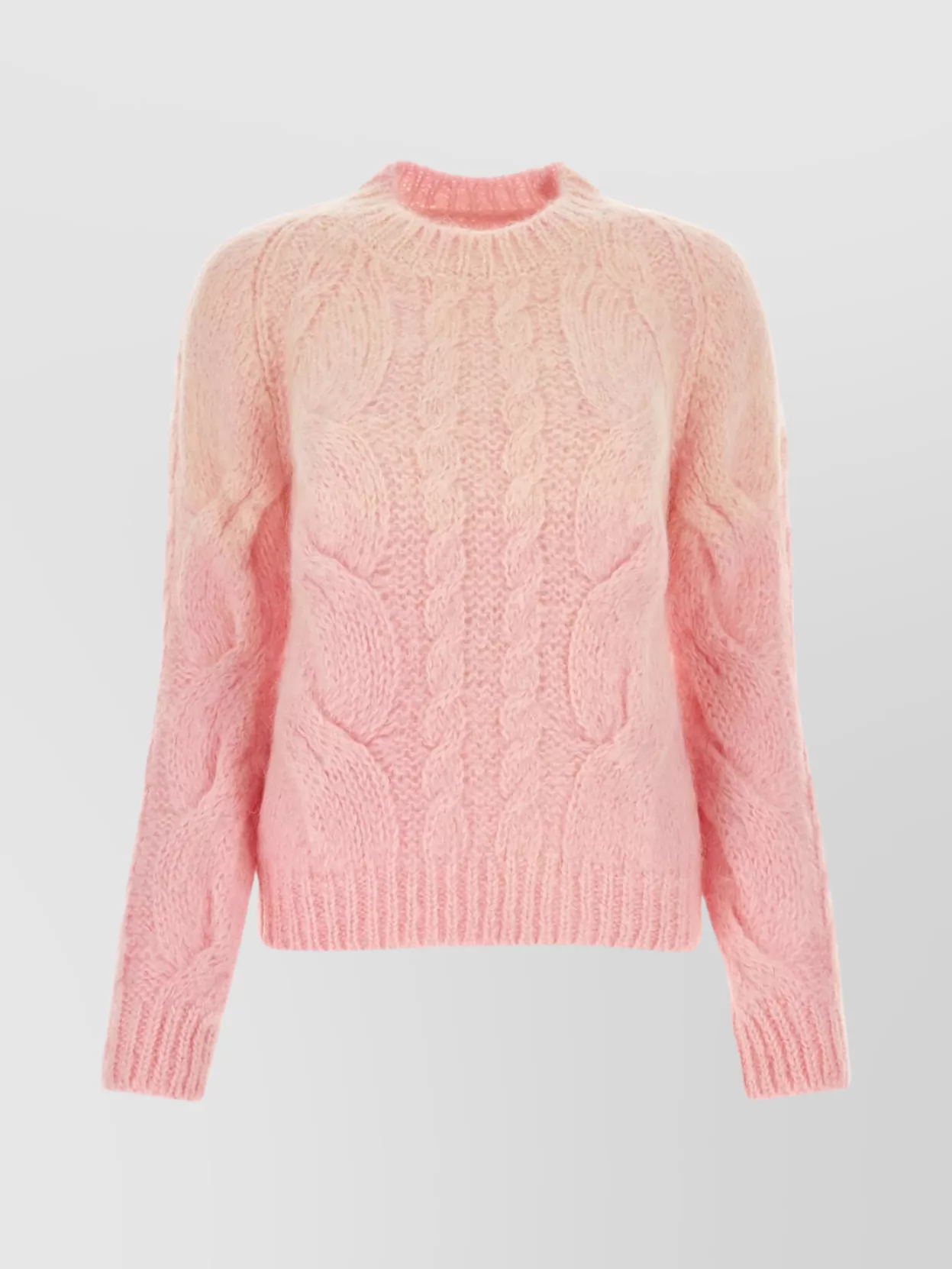 Shop Maison Margiela Cable Knit Mohair Blend Sweater
