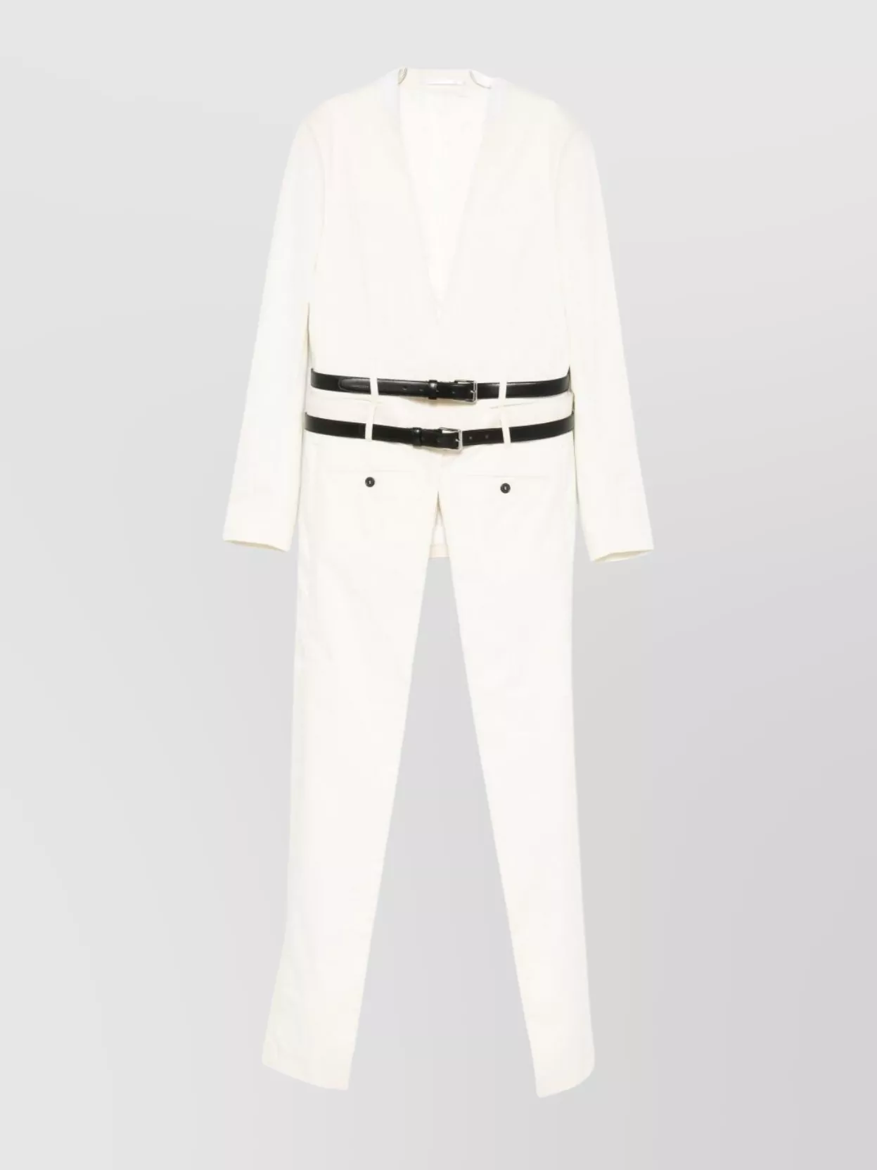Dsquared2 Double-breasted Coat Featuring Belt Detail In White
