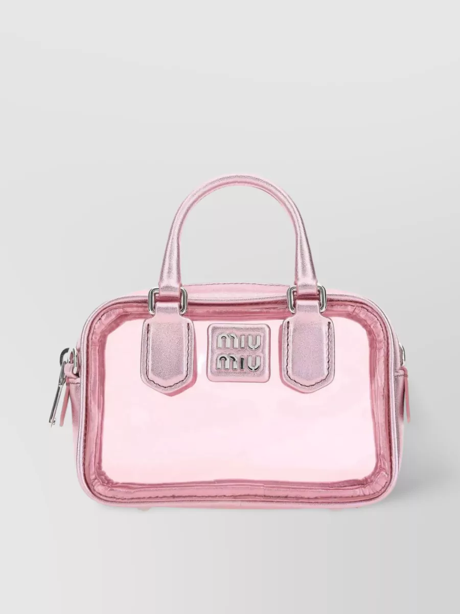 Shop Miu Miu Compact Transparent Handle Bag In Pastel