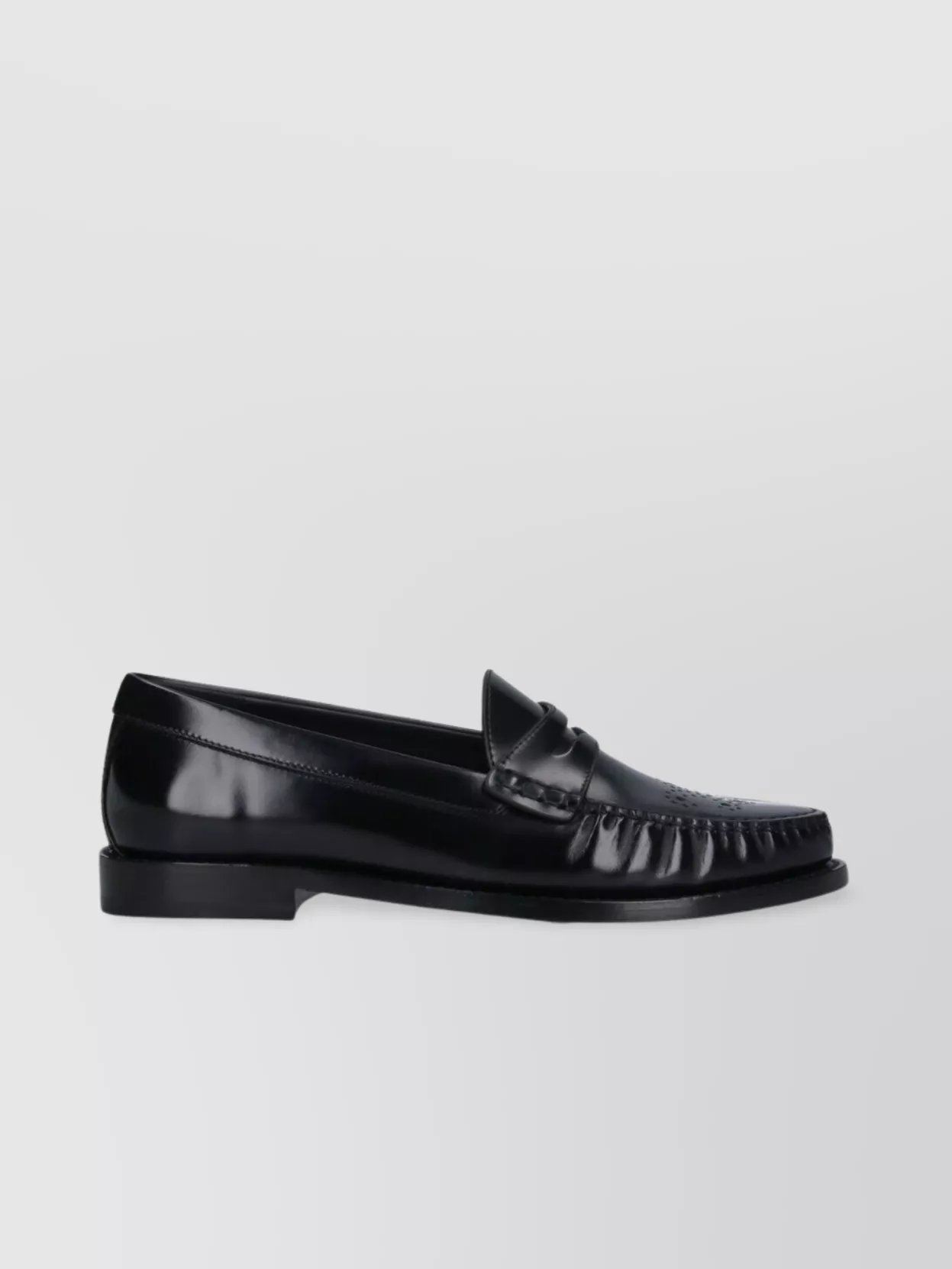 Celine Loafers With Perforated Detail And Shiny Finish