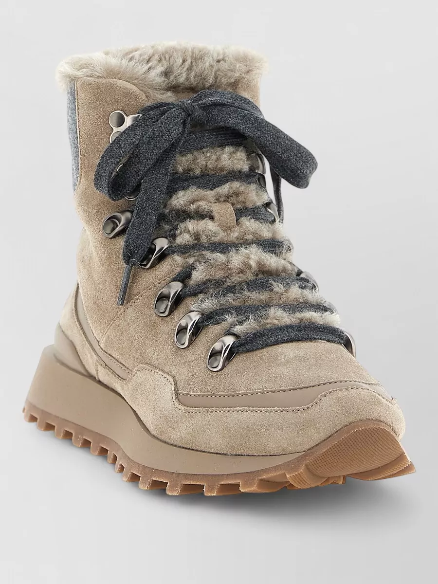 Brunello Cucinelli suede lace-up ankle boots