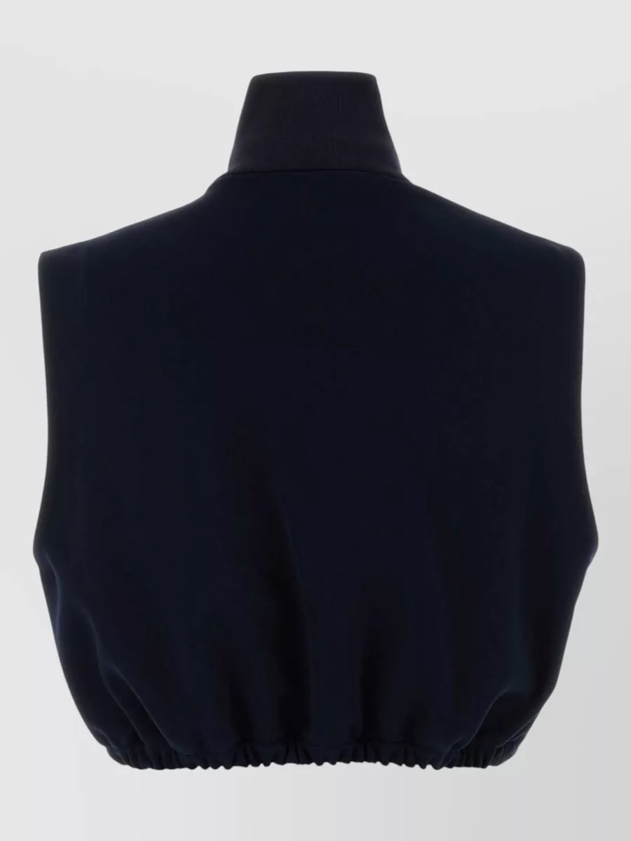 Miu Miu High Neck Polyester Blend Top Elastic