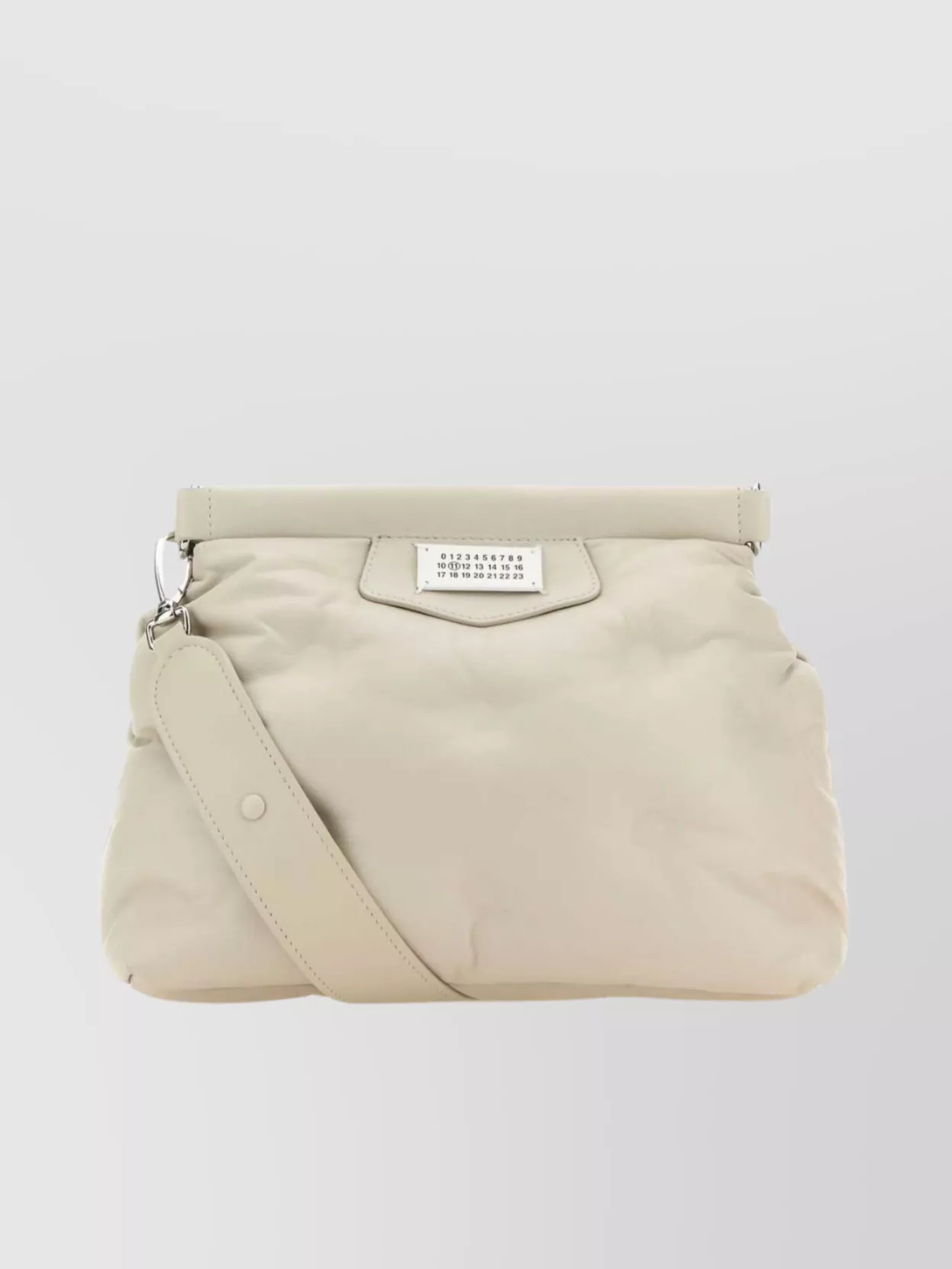Shop Maison Margiela Chalk Nappa Leather Small Crossbody Bag With Detachable Strap