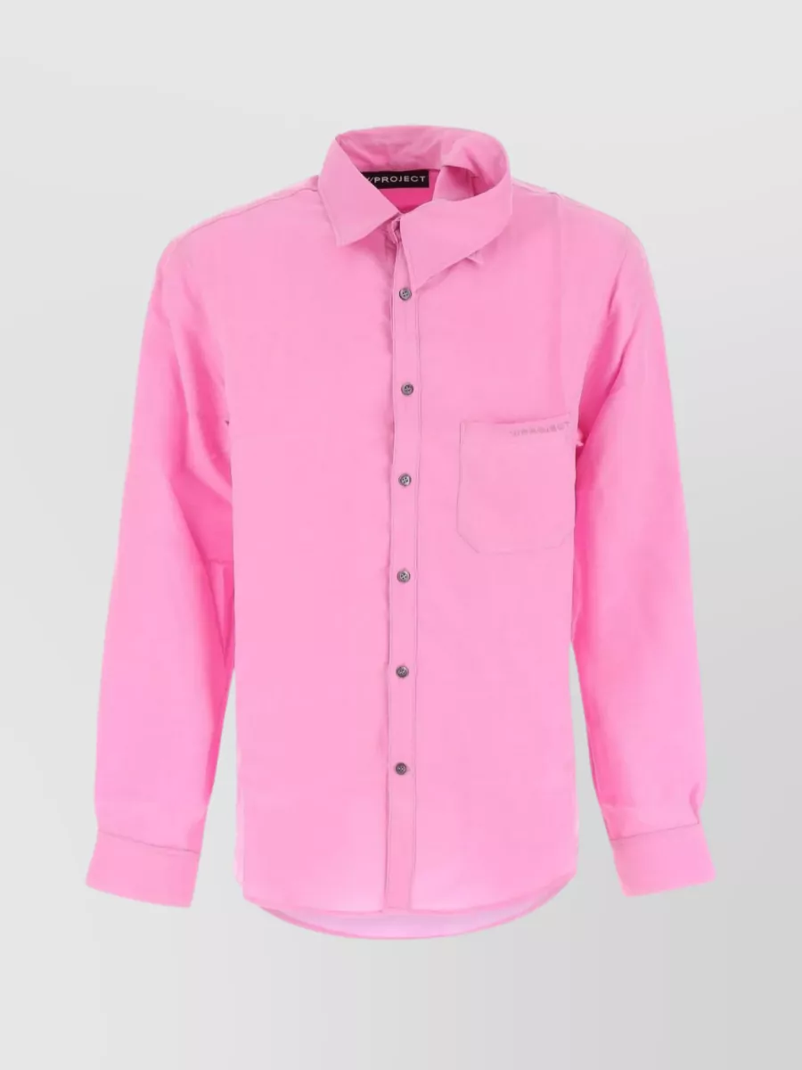 Shop Y/project Unique Collar Cupro Shirt In Pink