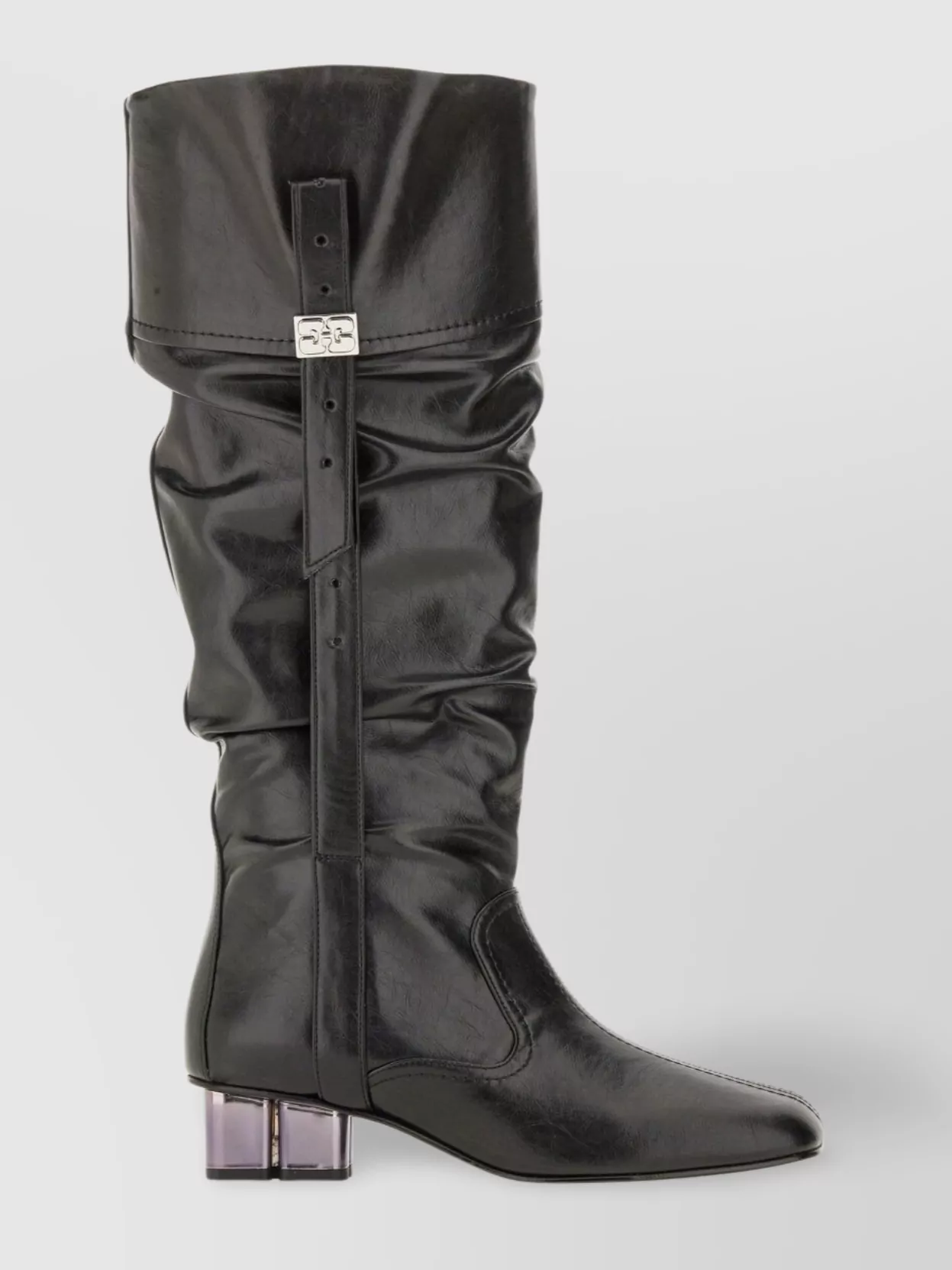 Ganni Butterfly Buckle Knee-High Slouchy Boots