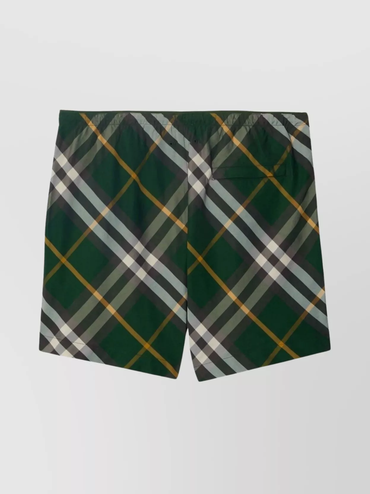 Shop Burberry Plaid Pattern Beach Shorts With Back Pocket