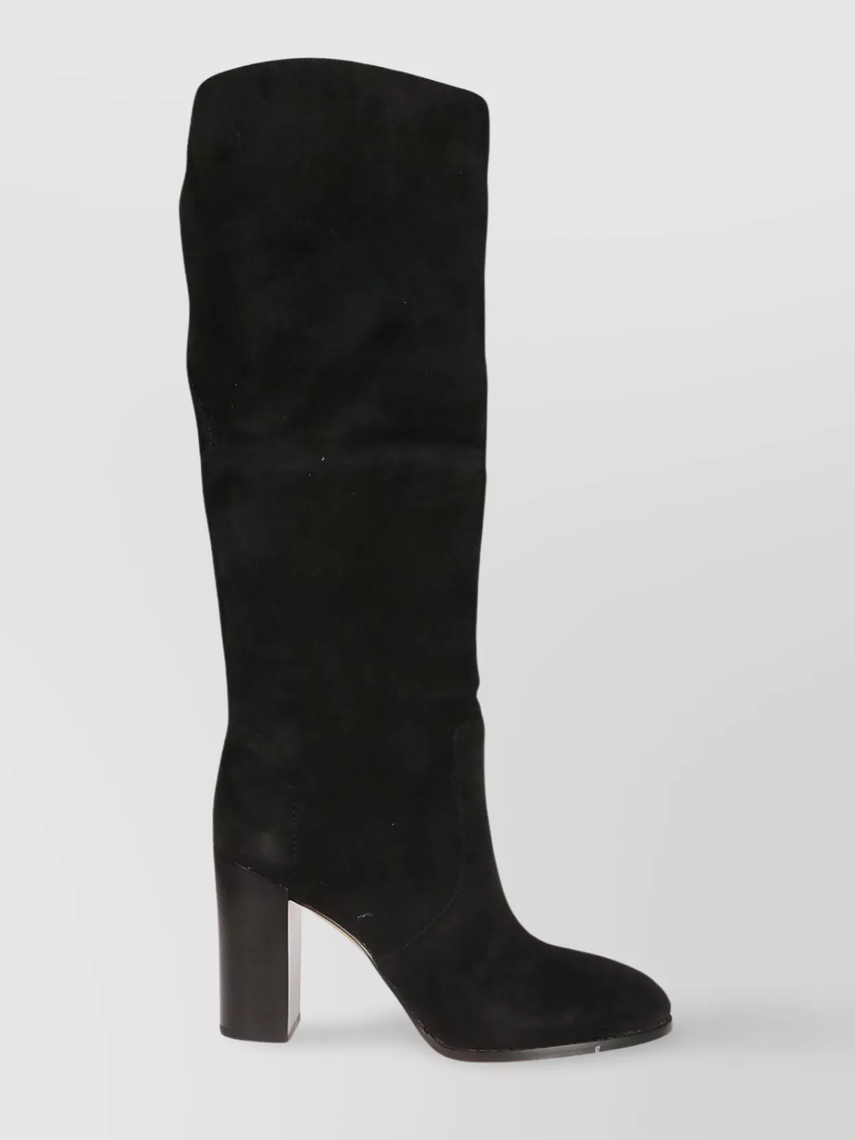 Shop Michael Kors Suede Knee Length Block Heel Boots