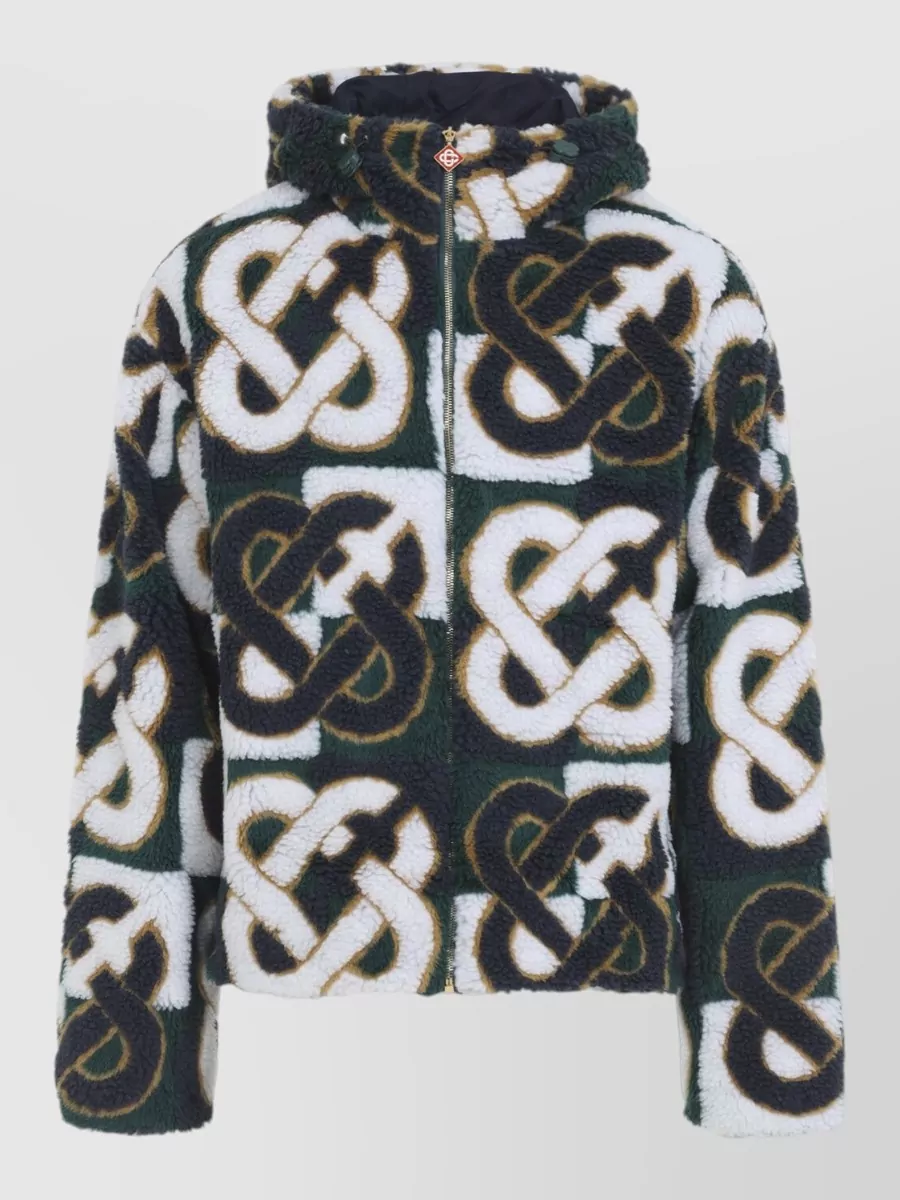 Casablanca hooded monogram fleece jacket