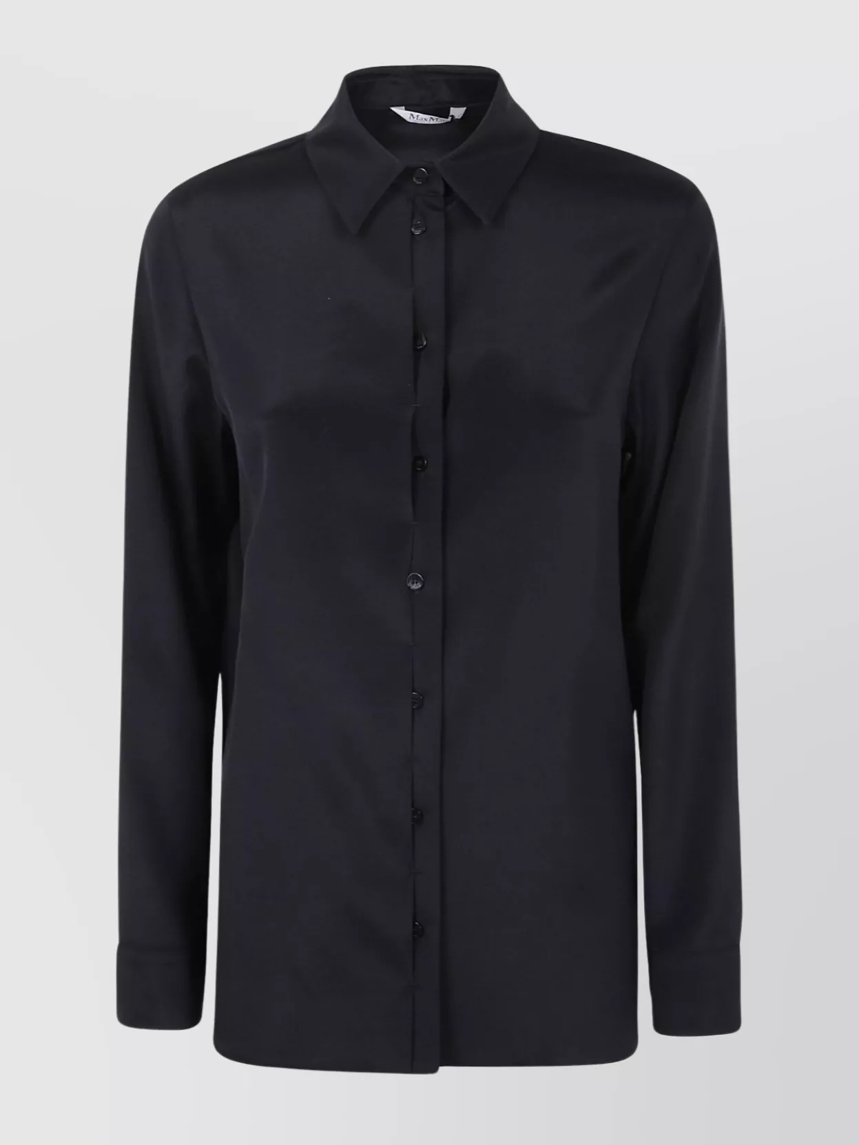 Max Mara Relaxed Fit Black Silk-elastane Blend Shirt In Black