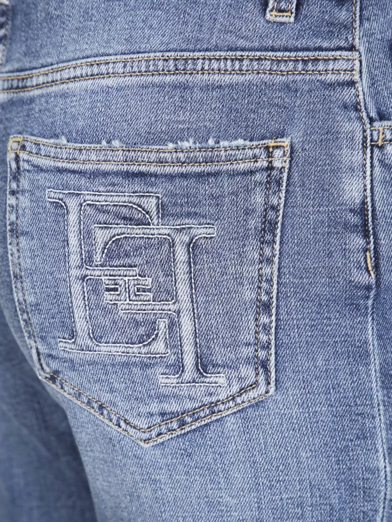 Elisabetta Franchi Slim Fit Denim Trousers With Belt Loops