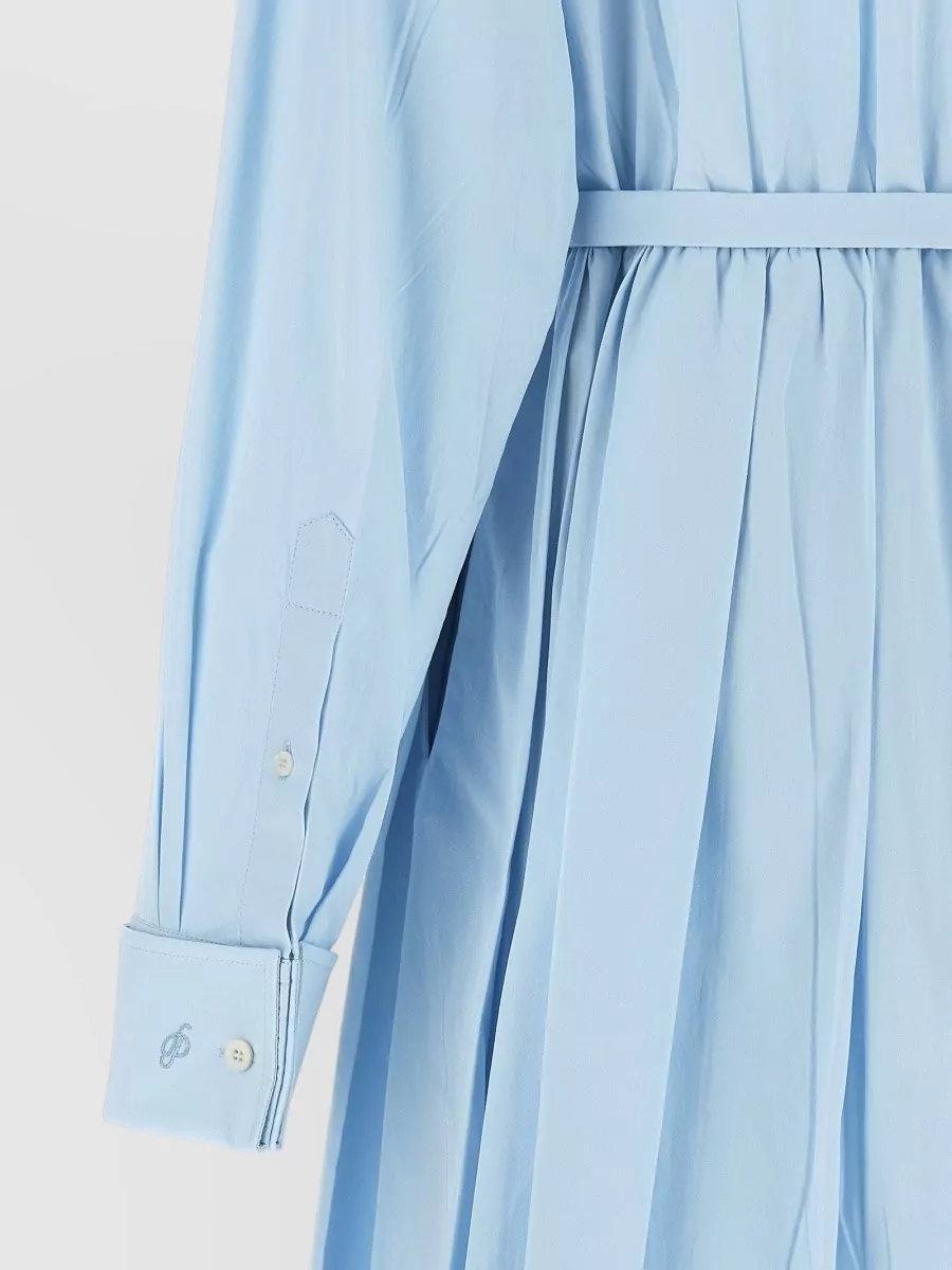 Prada cotton poplin belted shirt midi dress