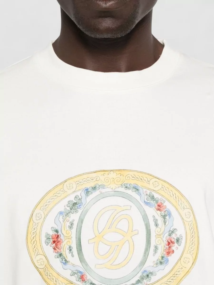 Drôle De Monsieur Logo Graphic Print T-Shirt With Floral Detail