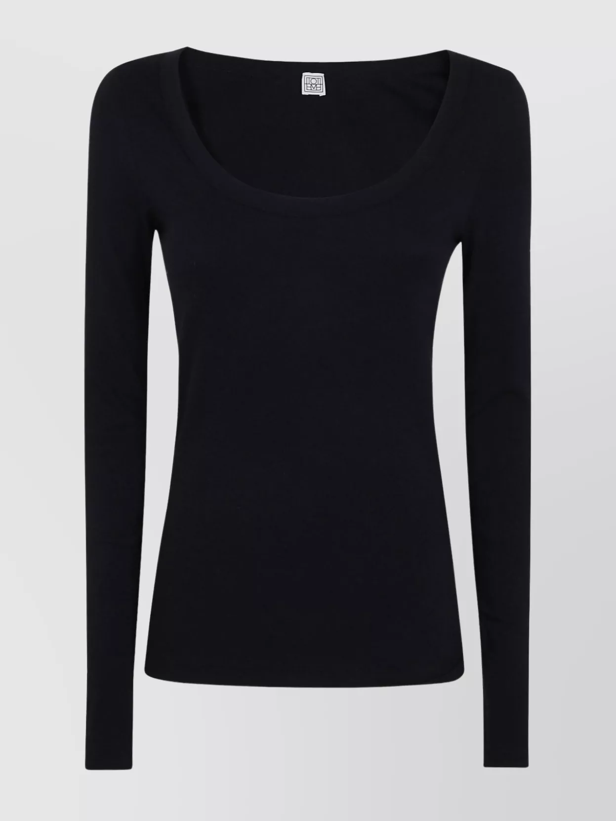 Totême Ribbed Texture Long Sleeve Scoop Neck Top