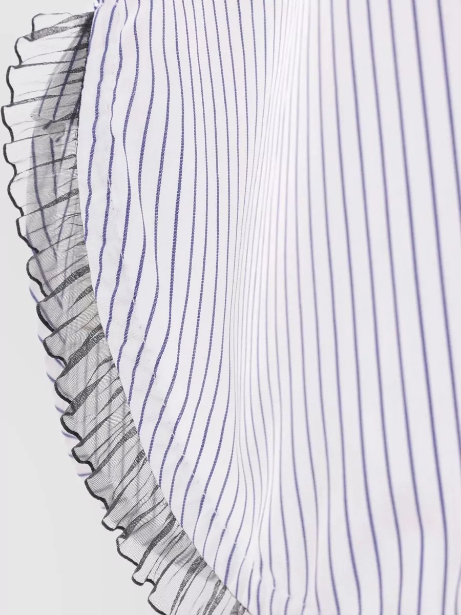 Niccolò Pasqualetti Striped Ruffled Short-Sleeve Shirt