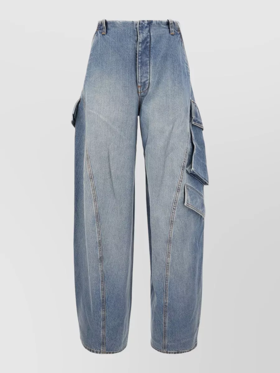 Alaïa denim wide-leg trousers