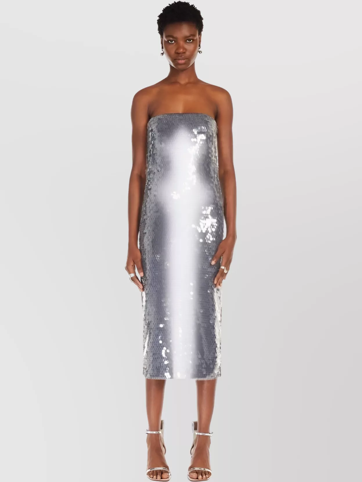 Sportmax Sequin Strapless Midi Dress