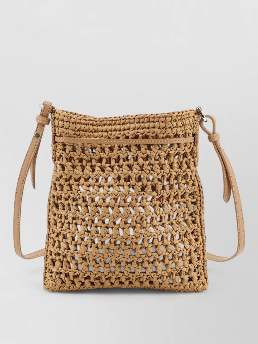 Tod's Bucket Raffia Crochet Cross-Body Bag