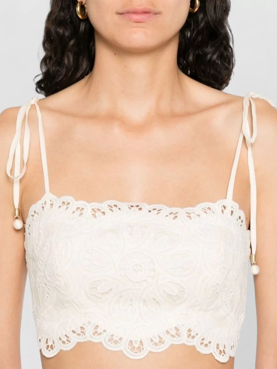 Zimmermann Embroidered Cropped Tank Top