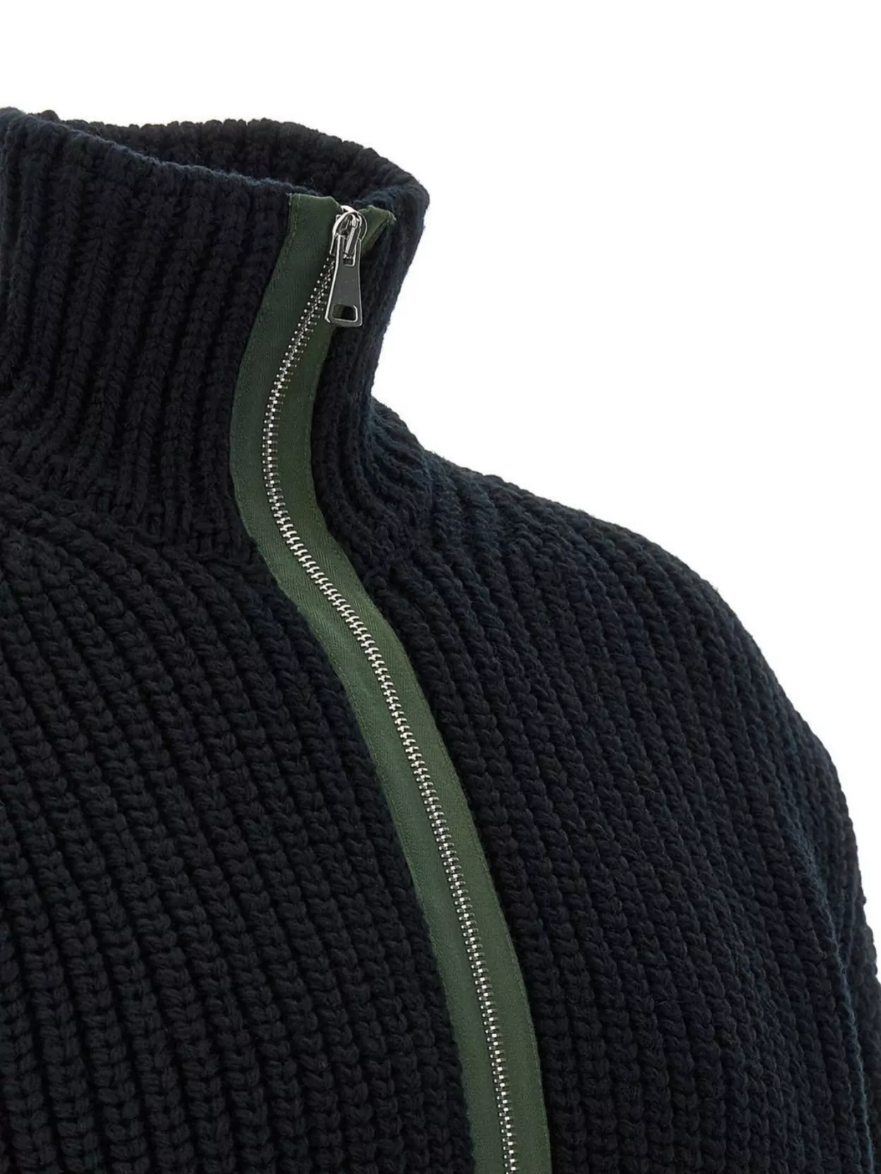 Namacheko Cardigan With Contrast Collar And Long Sleeves