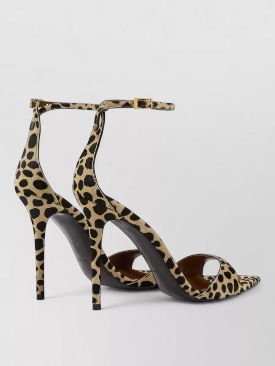 Giuseppe Zanotti Leopard Pony Skin Open-Toe Sandal