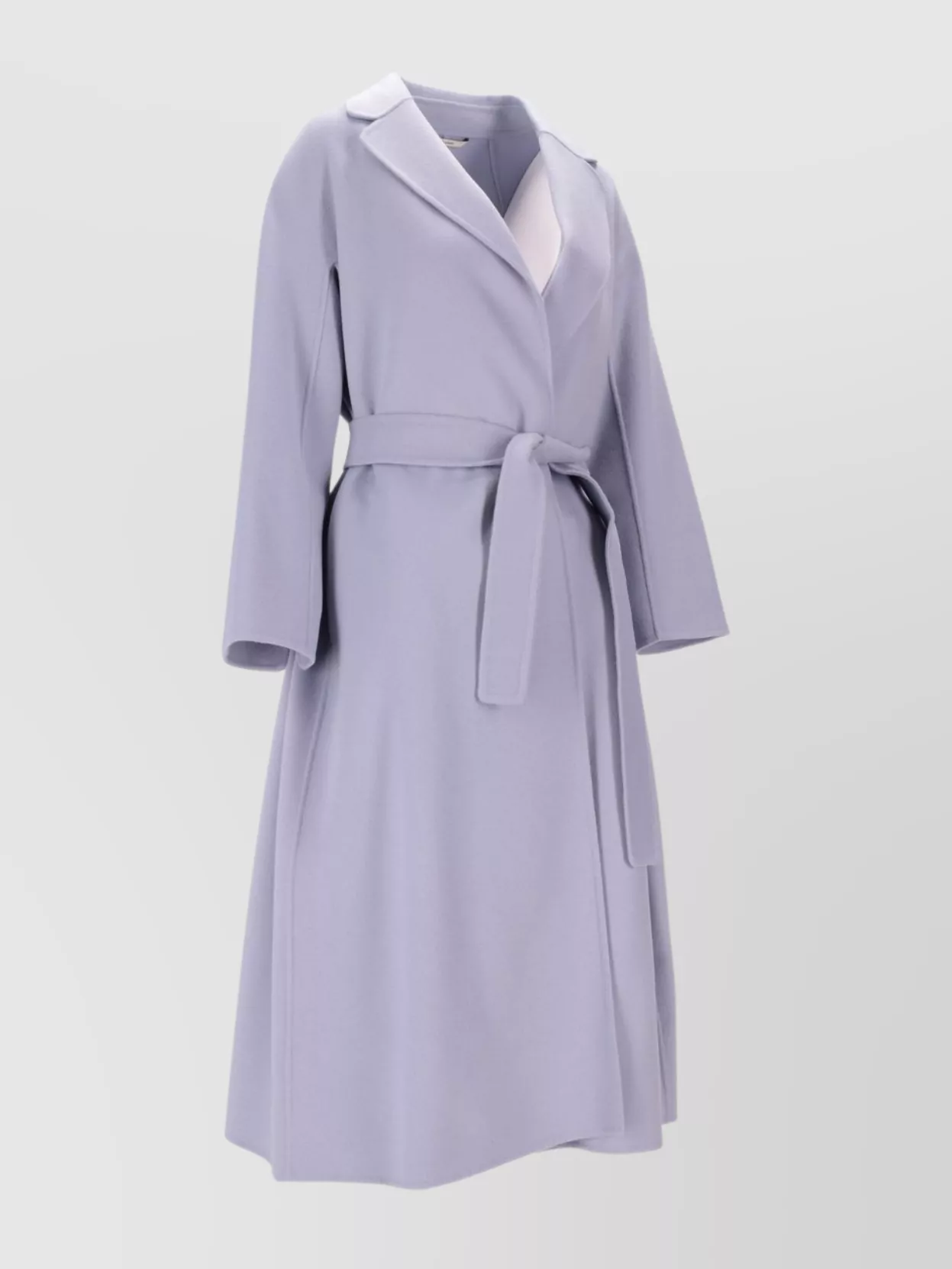 S Max Mara Long Coat With Belted Waist And Pockets
